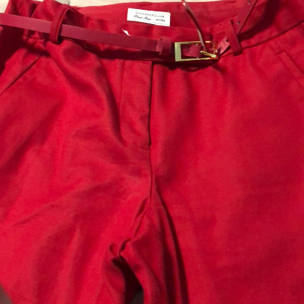 Red pants with belt. Great condition. Worn only 2x